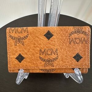 MCM Cognac Visetos Key Holder - Four (4) Key - Authentic